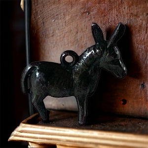 Miniature Dark Metal Miniature Donkey Charm