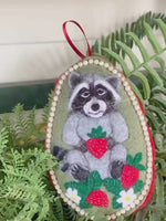 Load and play video in Gallery viewer, Scented Woodland Raccoon Felt Sachet with  Beads
