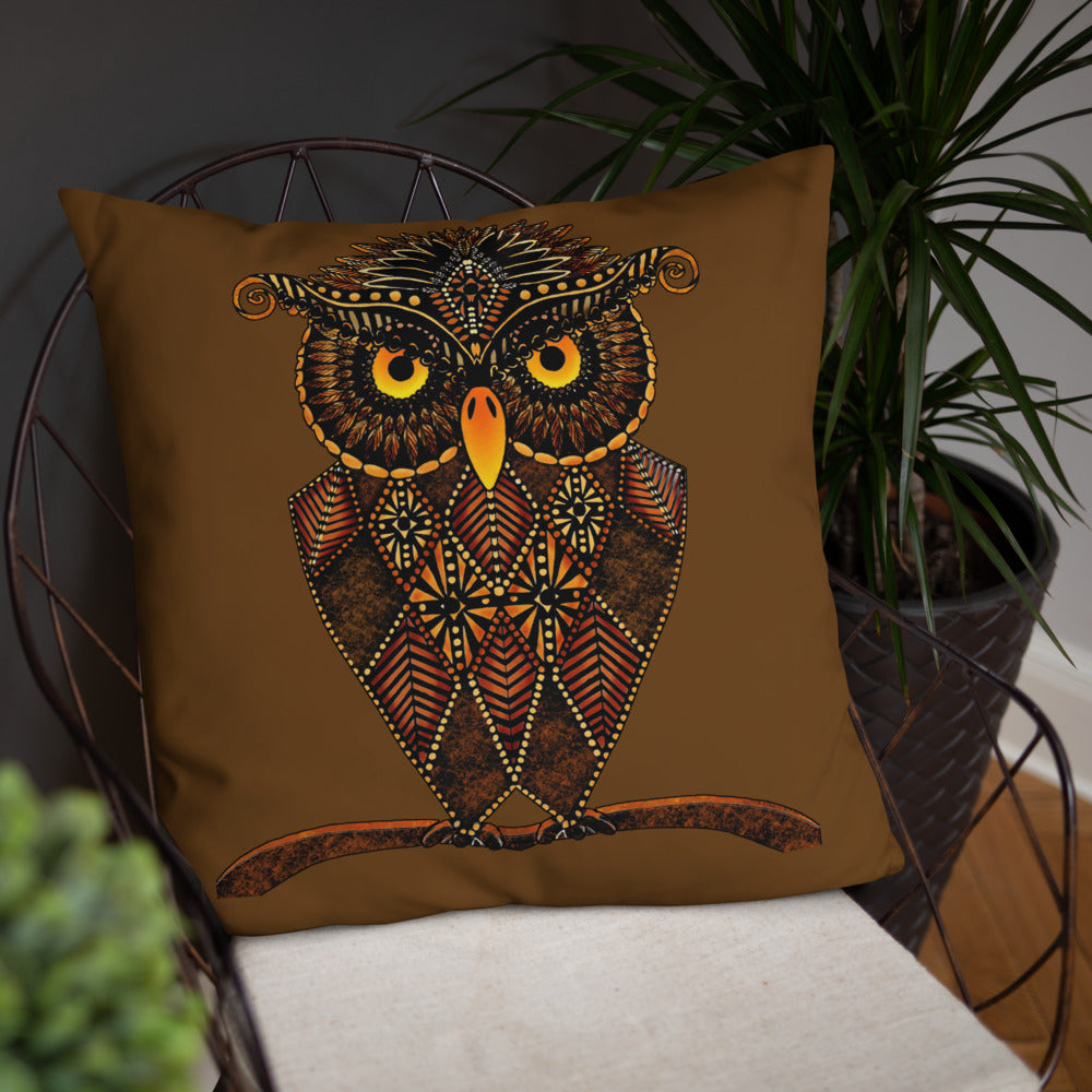 Owl Pillow-Zentangle Owl Pillow-Throw Pillow