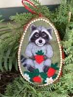 Load image into Gallery viewer, Scented Woodland Raccoon Felt Sachet with Beads

