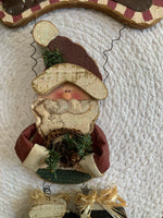 Load image into Gallery viewer, Hanging Santa “Ho Ho Ho” Sign – Rustic Wooden Christmas Decor
