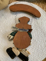 Load image into Gallery viewer, Rustic “Let It Snow” Hanging Snowman Sign – Primitive Christmas Wall Decor
