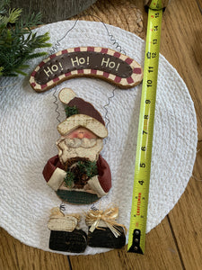 Hanging Santa “Ho Ho Ho” Sign – Rustic Wooden Christmas Decor