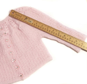 Pink Baby Cardigan with Hat-Hand Knitted Pink Baby Jacket-Baby Hat-Baby Shower Gift