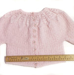 Load image into Gallery viewer, Pink Baby Cardigan with Hat-Hand Knitted Pink Baby Jacket-Baby Hat-Baby Shower Gift
