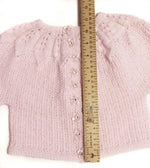 Load image into Gallery viewer, Pink Baby Cardigan with Hat-Hand Knitted Pink Baby Jacket-Baby Hat-Baby Shower Gift
