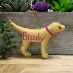 Load image into Gallery viewer, Personalized Lab Ornament with a crochet collar
