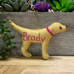 Load image into Gallery viewer, Personalized Lab Ornament with a crochet collar
