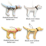 Load image into Gallery viewer, Personalized Lab Ornament with a crochet collar
