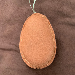 Felt Squirrel Ornament – Hand Embroidered – Needle Felted – with Wooden Bead Accents – Woodland Fall Animal Decor