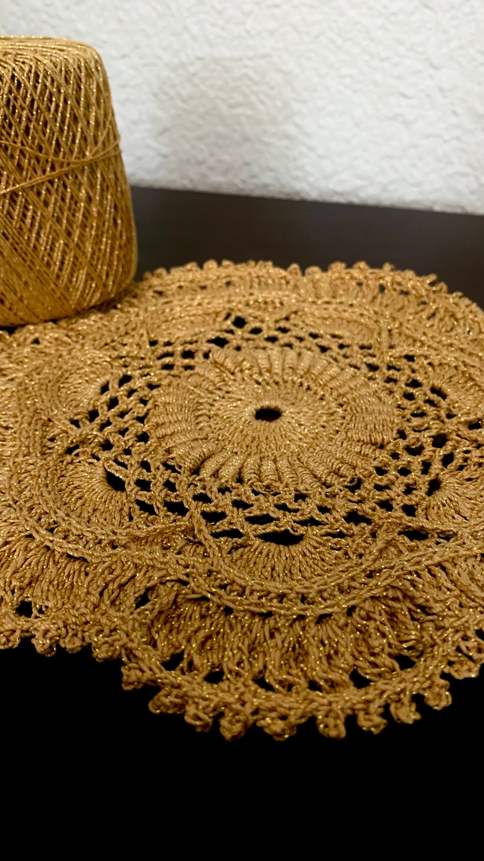 Gold Metallic 8” Round Doily Doily