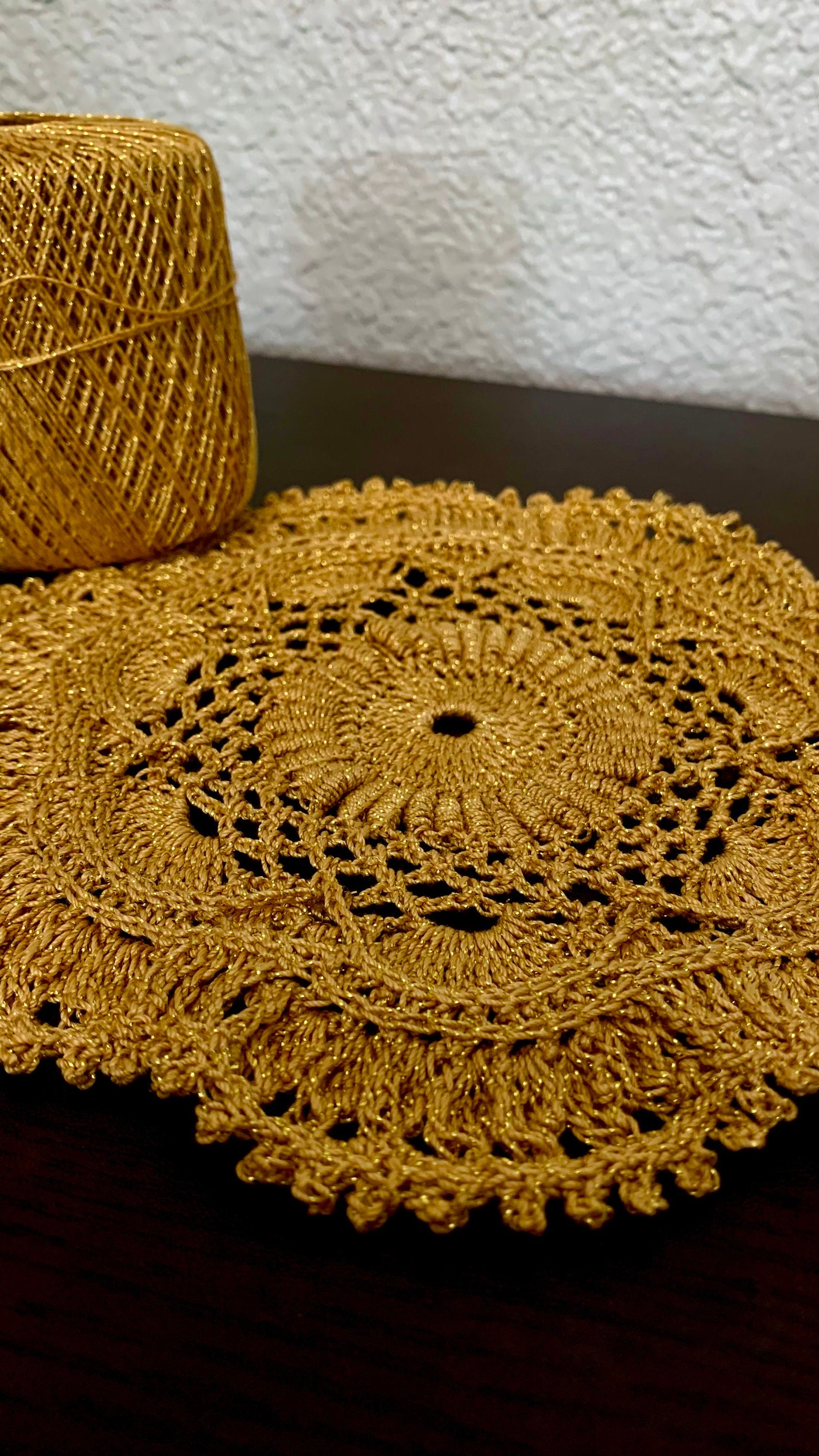 Gold Metallic 8” Round Doily Doily