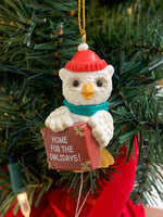 Load image into Gallery viewer, Vintage Hallmark Owl Ornament „ Home for the Owlidays“ 1990 Keepsake Ornament
