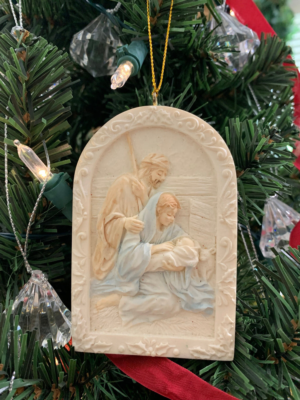 1993 Hallmark “For Unto Us A Child Is Born” Nativity Christmas Keepsake Ornament