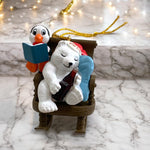 Load image into Gallery viewer, 1997 Vintage Coca Cola Collection Polarbear in rocking chair Holiday Christmas Ornament.
