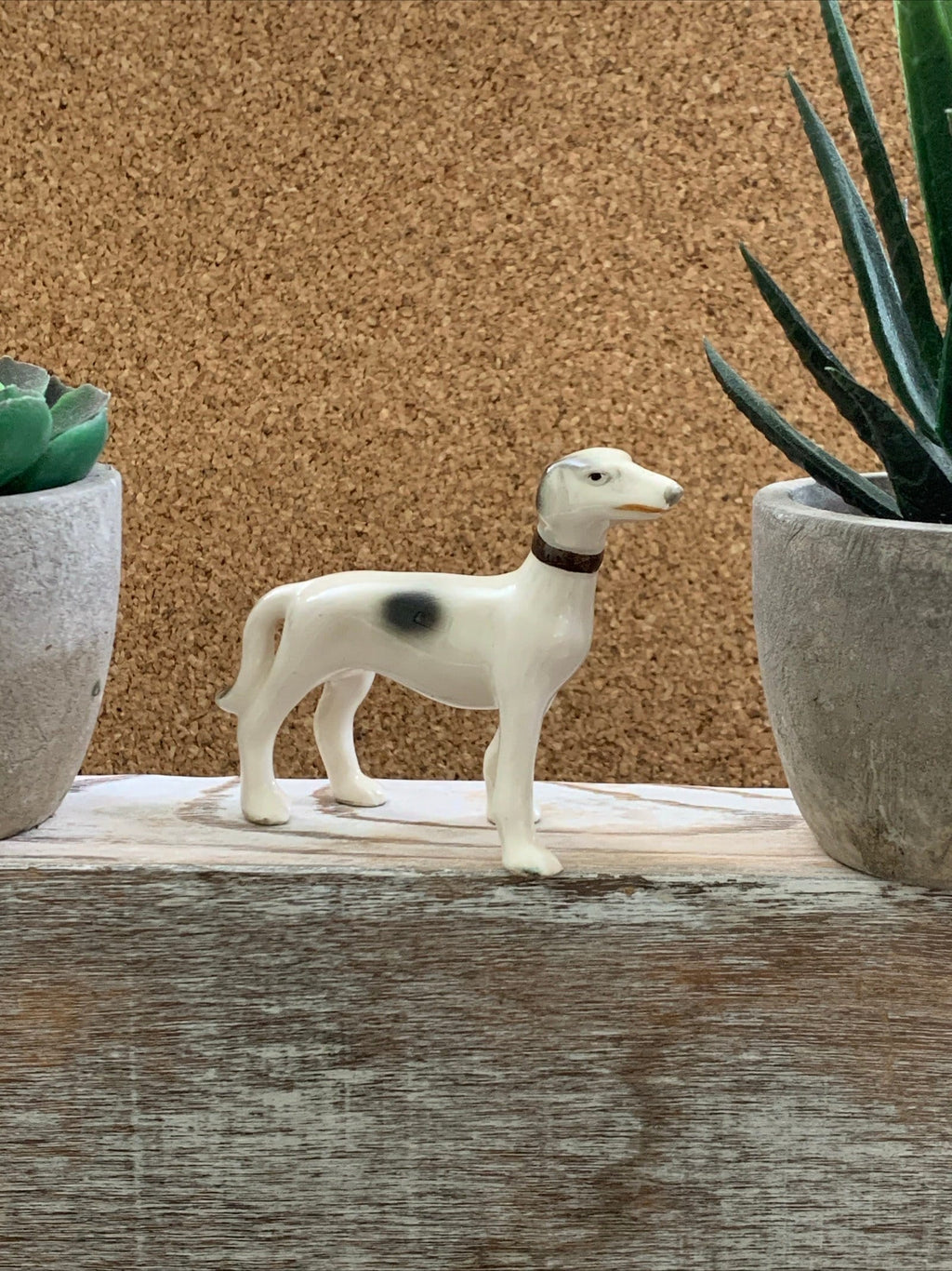 1950s Whippet Porcelain Dog Figurine Japan