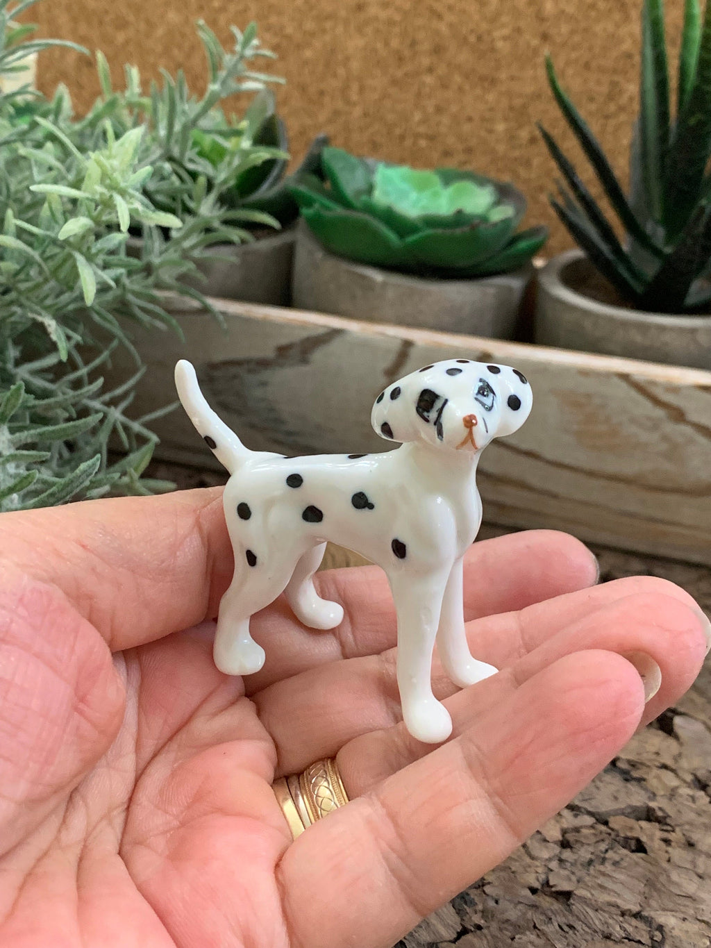 Vintage Miniature Porcelain Dalmatian Dog Figurine