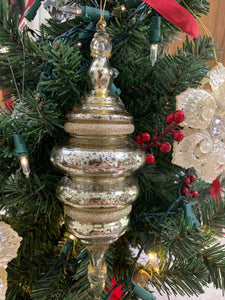 Set of 3 Victorian Stle Christmas Ornaments- Shatterproof Ornaments