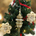 Load image into Gallery viewer, Set of 3 Victorian Stle Christmas Ornaments- Shatterproof Ornaments
