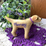 Load image into Gallery viewer, Personalized Yellow Lab Ornament with a crochet collar
