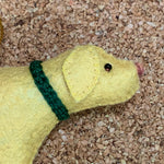 Load image into Gallery viewer, Personalized Yellow Lab Ornament with a crochet collar
