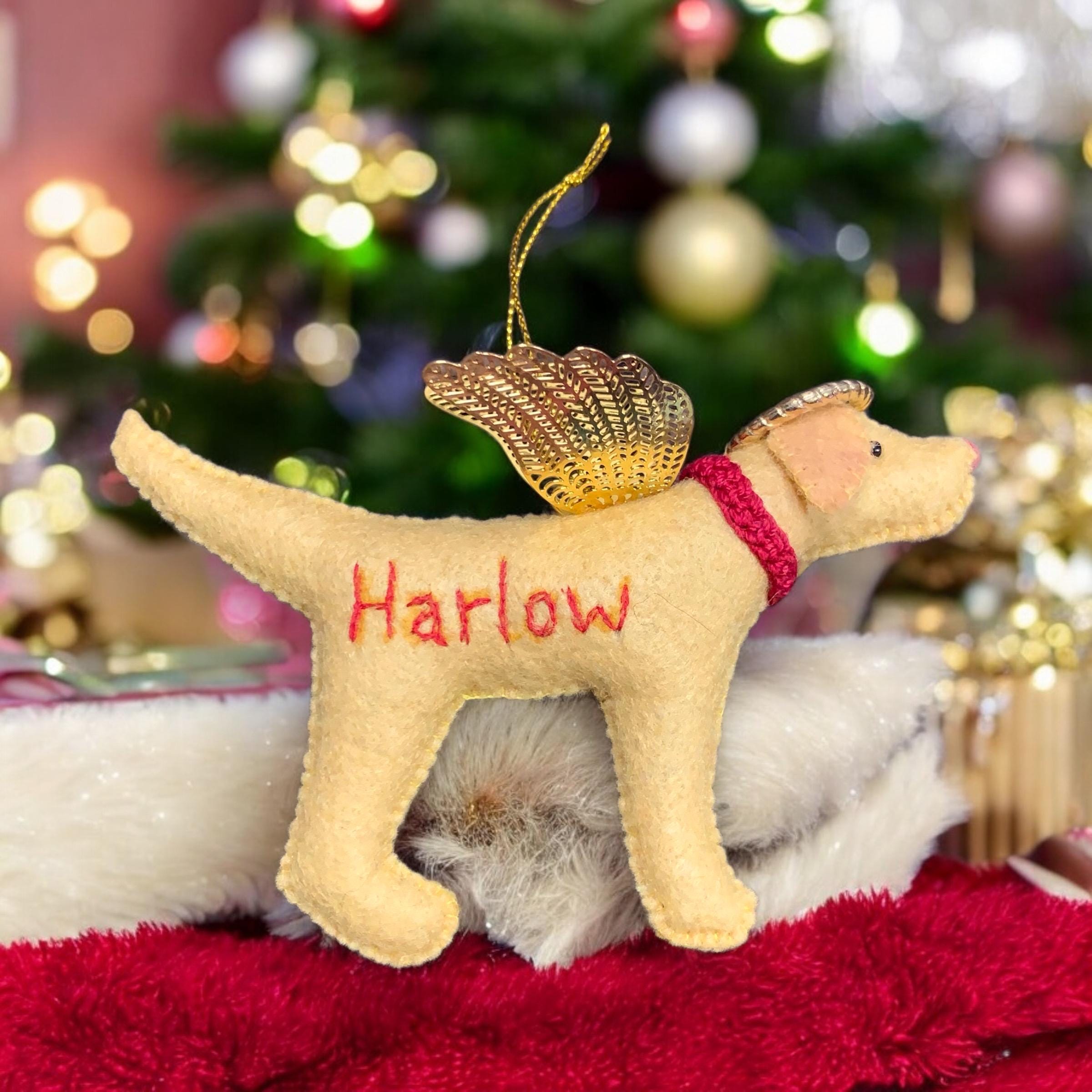 Personalized Labrador Angel Ornament with a crochet collar-Pet Memorial