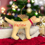 Load image into Gallery viewer, Personalized Labrador Angel Ornament with a crochet collar-Pet Memorial
