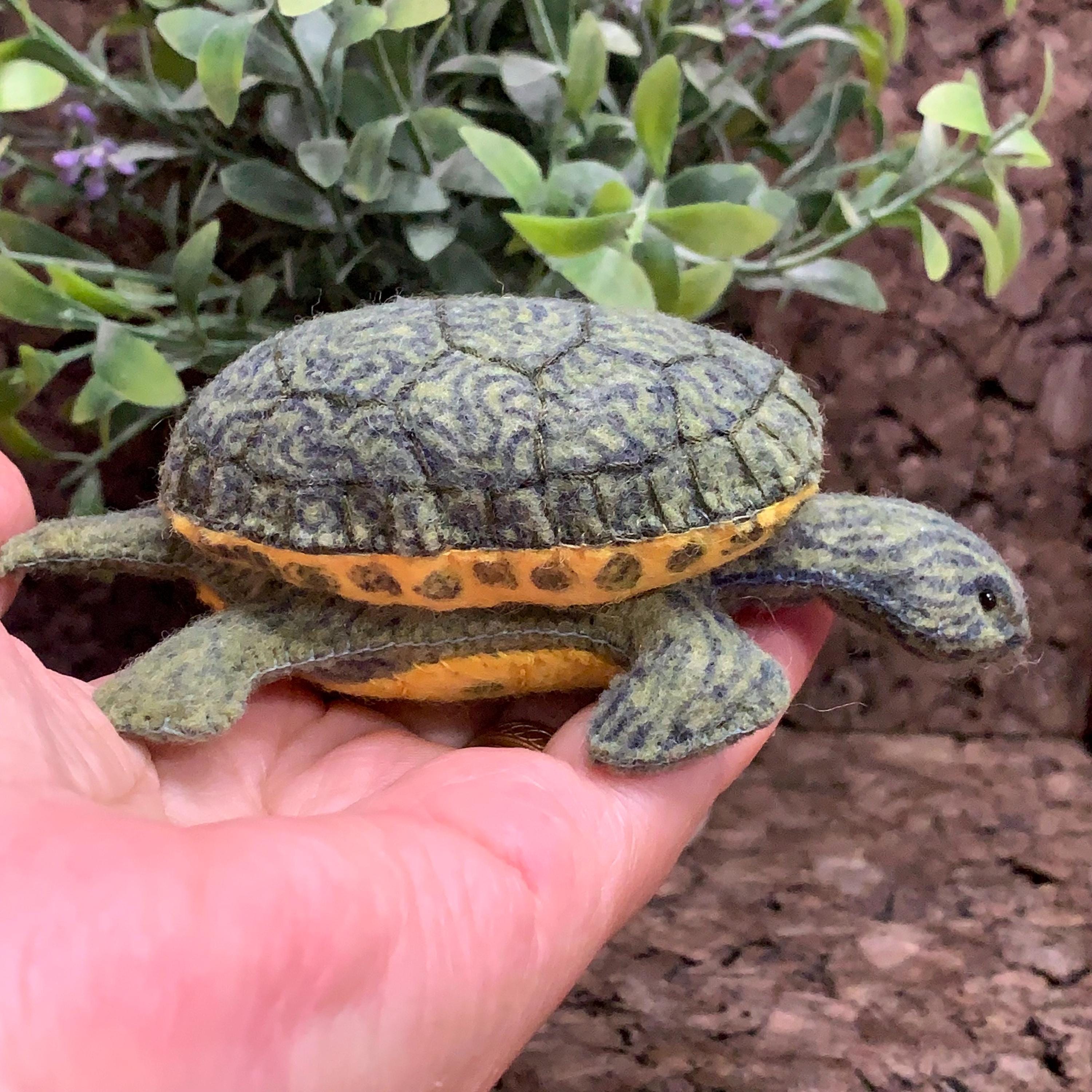 Lifelike River Cooter Turtle made from Felt