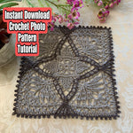 Load image into Gallery viewer, Two-Tone Textured Square Doily Pattern by Tina Nichols – 7-Inch Intermediate Crochet Design
