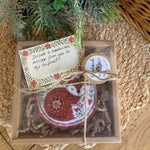 Load image into Gallery viewer, Embroidered Felt Fox Ornament - Woodland Christmas Decoration - Hand Stitched Cozy Fox - Rustic Animal Holiday Decor
