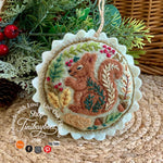 Load image into Gallery viewer, Hand Embroidered Felt Squirrel Ornament - Felt Woodland Animal - Squirrel Lover Gift
