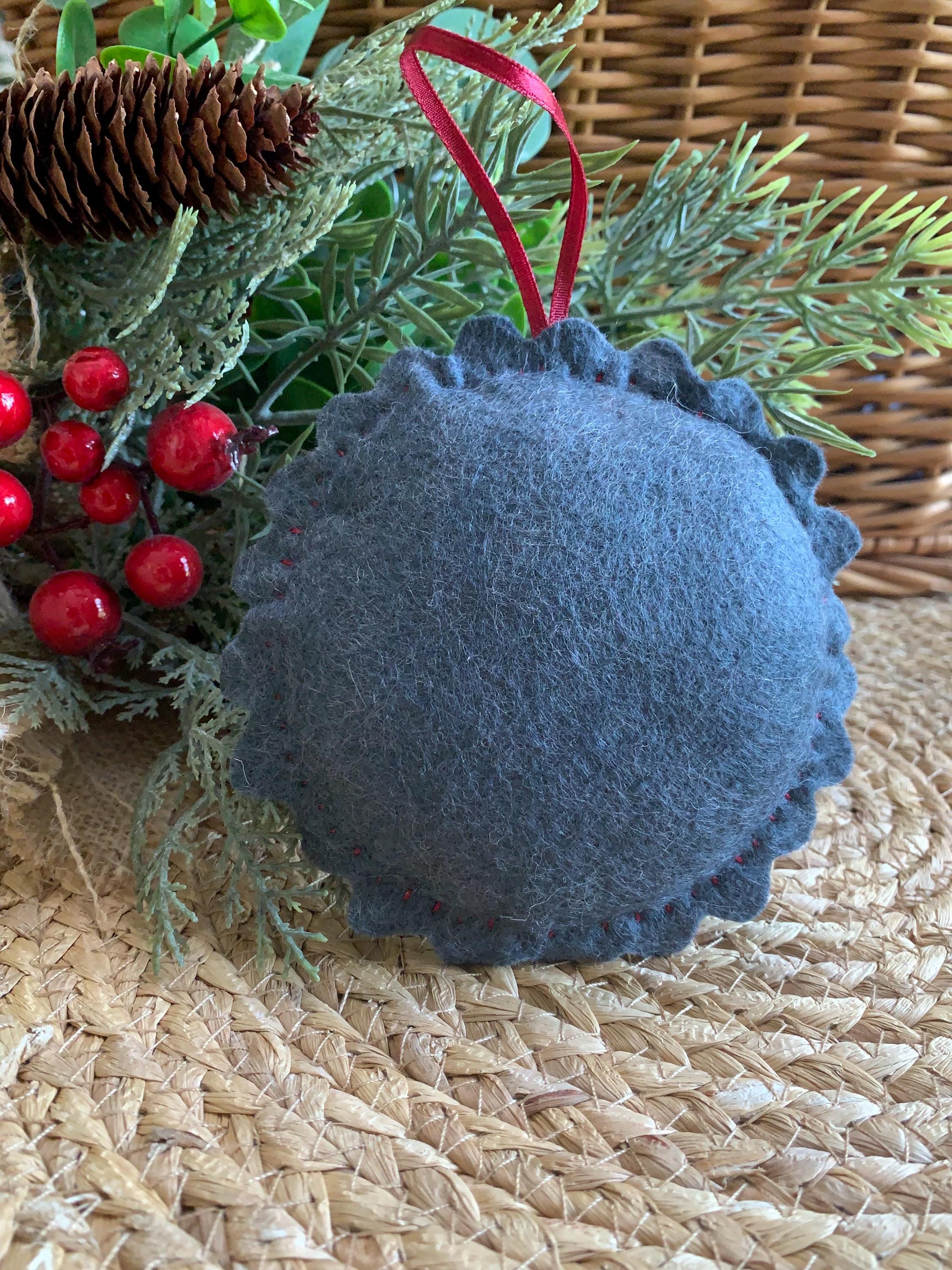 Felt Raccoon Ornament – Embroidered and Needle Felted Woodland Animal