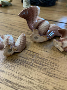 Vintage Miniature Owl Figurines – Set of 3 – Attributed to Hagen-Renaker California – Ceramic Birds with Outstretched Wings