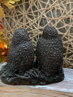 Load image into Gallery viewer, Vintage Fisher Owl Sculpture – Heavy Resin Twin Owls on Nest – Made in England – Rustic Wildlife Decor
