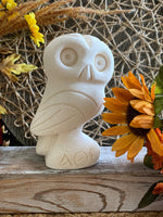 Load image into Gallery viewer, Greek Owl Sculpture – Heavy Cast Stone Figurine – Athena Symbol with ΑΘΕ – Wisdom Decor – 5 Inch

