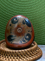 Load image into Gallery viewer, Vintage Hand-Painted Mexican Folk Art Owl Figurine – Red &amp; Black Pottery
