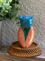 Load image into Gallery viewer, Colorful Tonala Style Ceramic Owl Figurine - Hand Painted Folk Art Owl
