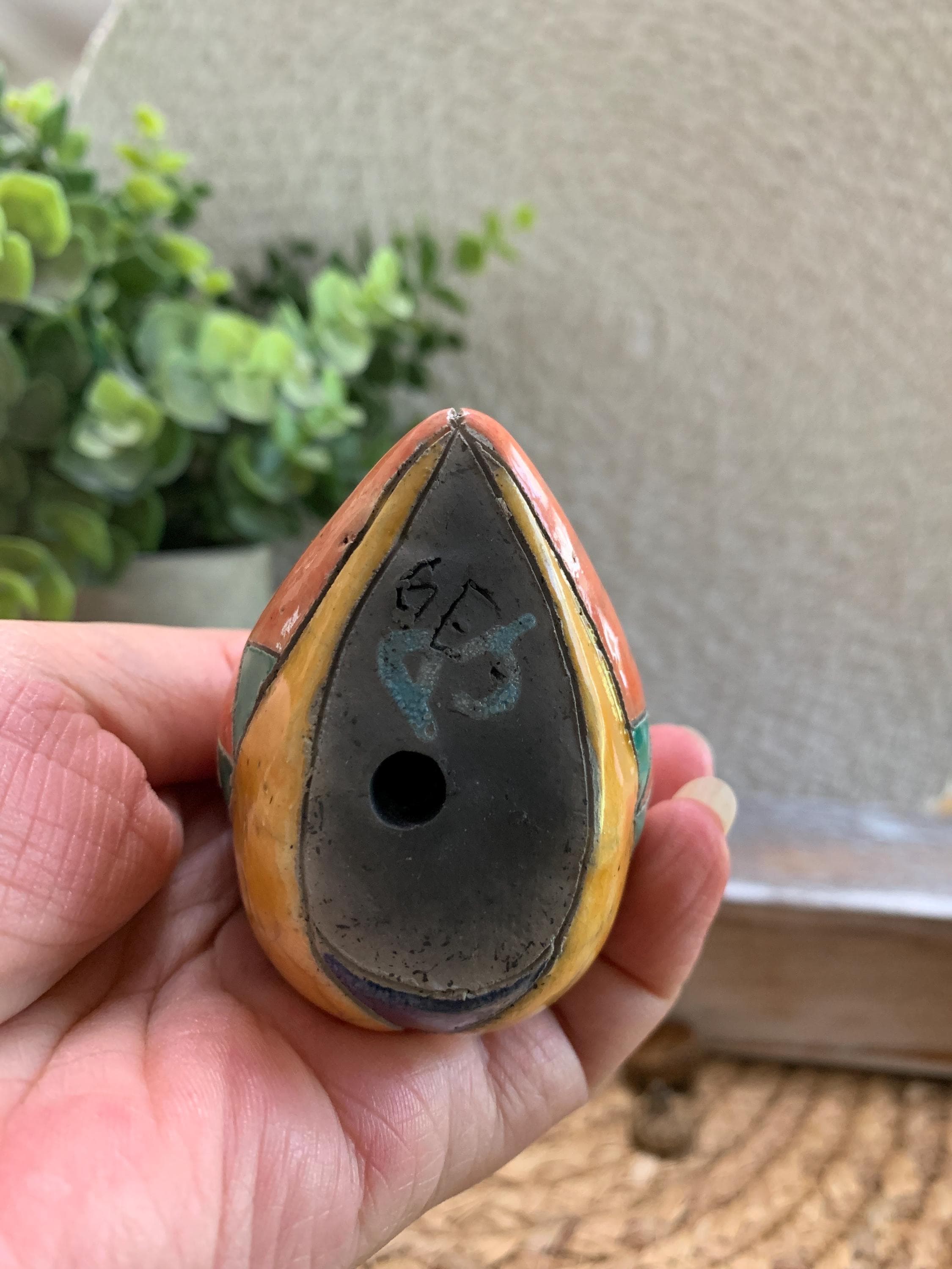 Colorful Tonala Style Ceramic Owl Figurine - Hand Painted Folk Art Owl