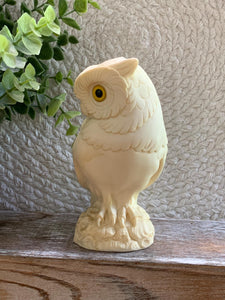Vintage A. Giannelli Owl Figurine - Made in Italy Ivory Resin Sculpture