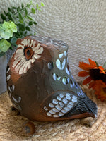 Load image into Gallery viewer, Hand-Painted Terra Cotta Owl – Folk Art Sculpture – Rustic Owl Figurine
