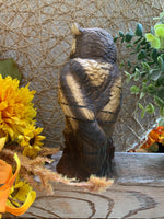 Load image into Gallery viewer, Tall Ceramic Owl Figurine – Rustic Woodland Style – 6.5” Owl Statue
