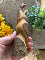 Load image into Gallery viewer, Rustic Hand-Carved Wooden Owl Figurine – Made in Canada – Natural Folk Art Decor
