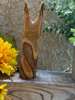 Load image into Gallery viewer, Rustic Hand-Carved Wooden Owl Figurine – Made in Canada – Natural Folk Art Decor
