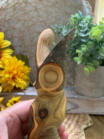 Load image into Gallery viewer, Rustic Hand-Carved Wooden Owl Figurine – Made in Canada – Natural Folk Art Decor
