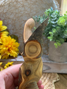 Rustic Hand-Carved Wooden Owl Figurine – Made in Canada – Natural Folk Art Decor