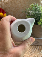 Load image into Gallery viewer, Mini White Ceramic Owl Figurine – 3” Tall – Glossy Pottery Modern Decor
