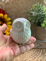 Load image into Gallery viewer, Mini White Ceramic Owl Figurine – 3” Tall – Glossy Pottery Modern Decor
