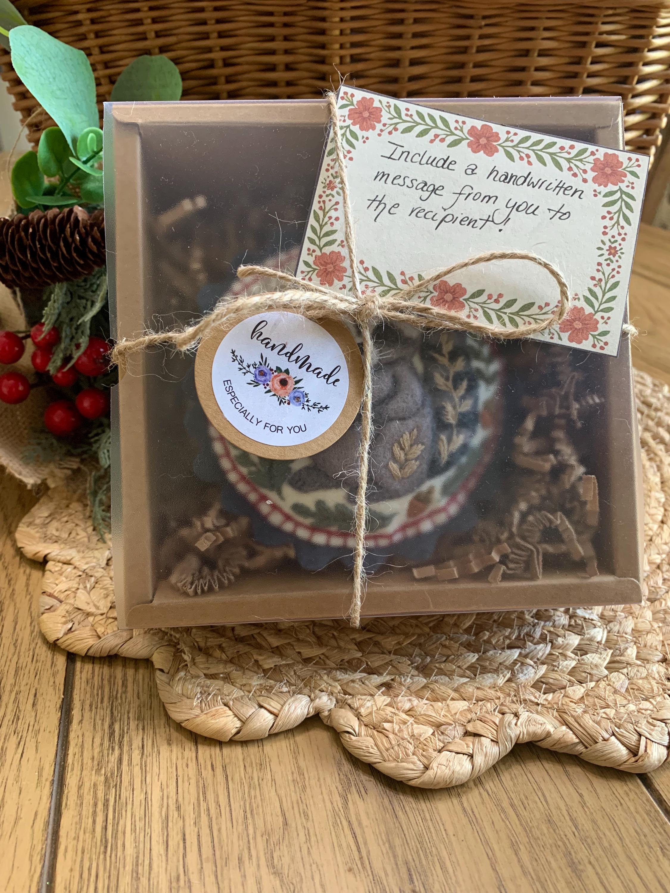Felt Raccoon Ornament – Embroidered and Needle Felted Woodland Animal