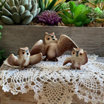 Load image into Gallery viewer, Vintage Miniature Owl Figurines – Set of 3 – Attributed to Hagen-Renaker California – Ceramic Birds with Outstretched Wings
