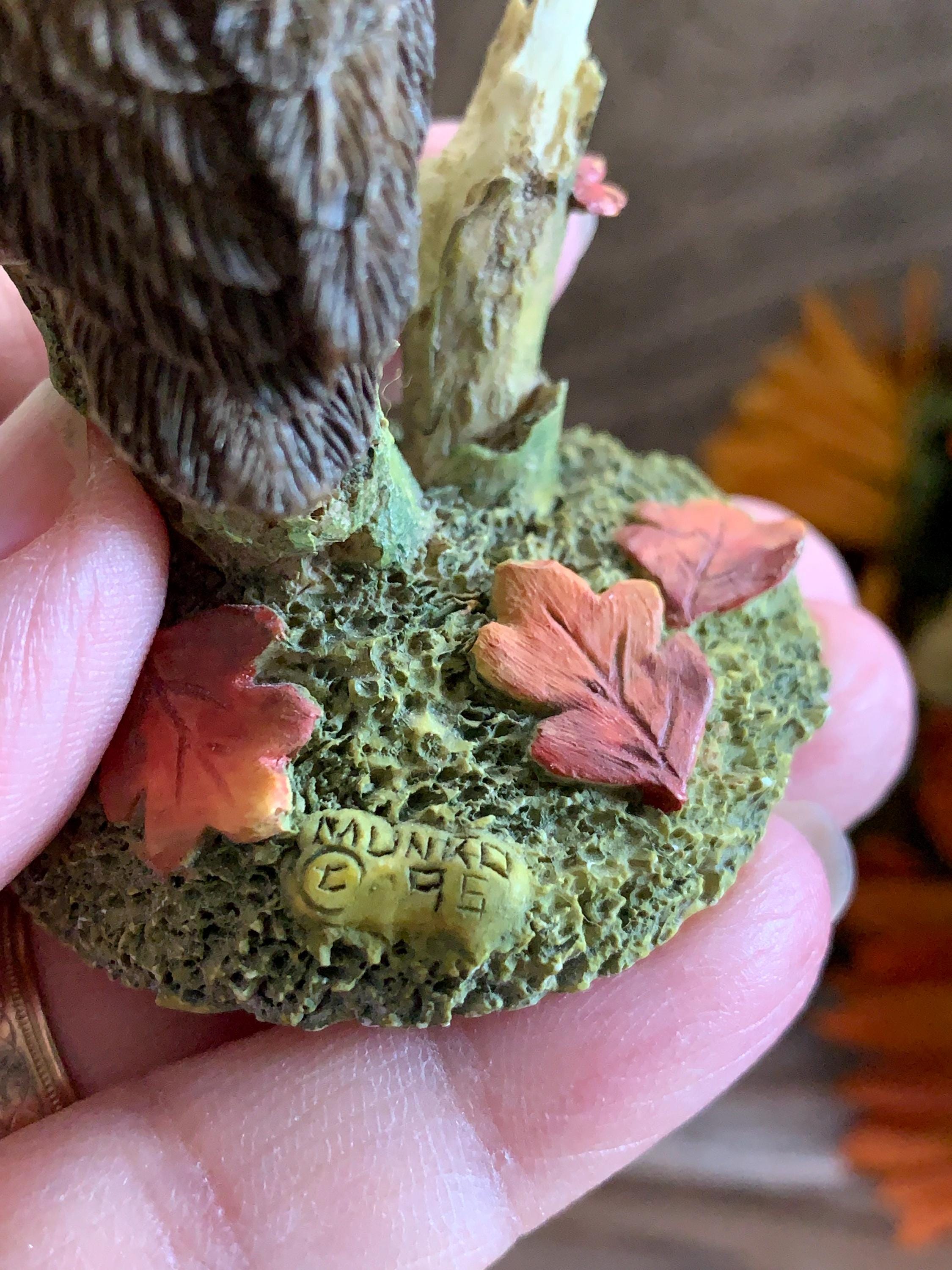 Vintage Owl Figurines Pair – 1996 Prestige Designs & Munro – Short Eared Owl Wildlife Resin Sculptures – Realistic Fall Decor